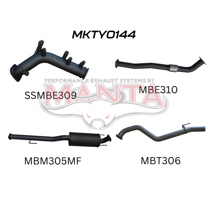 Manta Toyota Hilux GUN126R 2.8L Turbo Back 3in Muffler NO Cat
