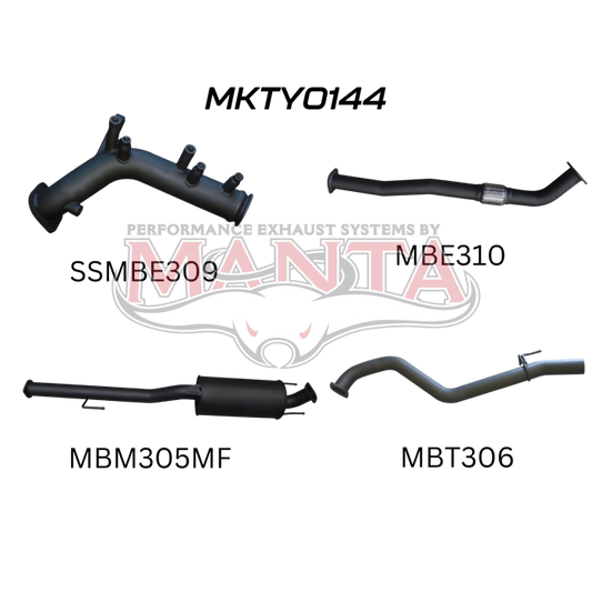 Manta Toyota Hilux GUN126R 2.8L Turbo Back 3in Muffler NO Cat