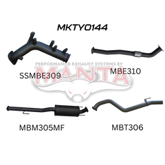 Manta Toyota Hilux GUN126R 2.8L Turbo Back 3in Muffler NO Cat