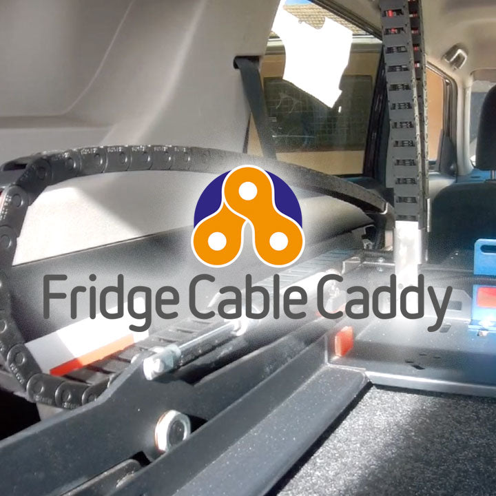 A logo of Fridge Cable Caddy.