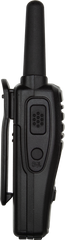 Handheld two-way radio, "80" on display, labeled buttons, GME brand visible.