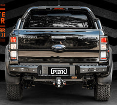 Rear view of Ford Ranger Raptor with PIAK bumper, rugged off-road accessories.