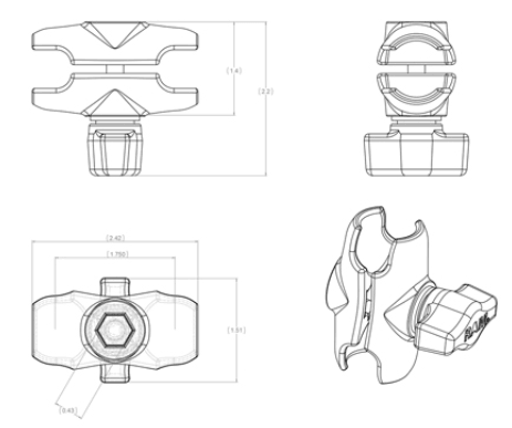 Short Double Socket Arm | RAM®