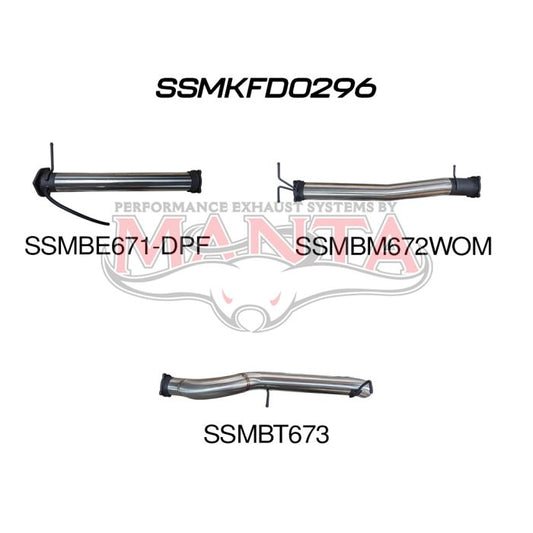 Ford Next Gen T6.2 Ranger V6 4in DPF Back Without Centre Muffler