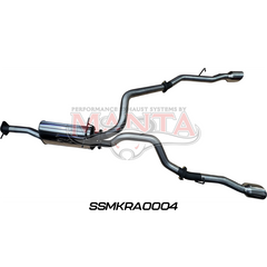 DT RAM1500 5.7L V8 3in Single into Twin, Factory Cat Back Exhaust, with 5in Chrome tips
