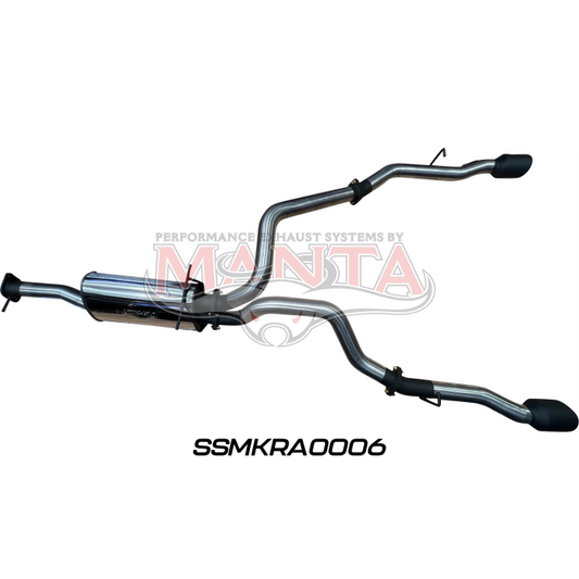 DT RAM1500 5.7L V8 3in Single into Twin, Factory Cat Back Exhaust, with 5in Black tips