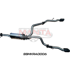 DT RAM1500 5.7L V8 3in Single into Twin, Factory Cat Back Exhaust, with 5in Black tips