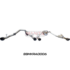 DT RAM1500 5.7L V8 3in Single into Twin, Factory Cat Back Exhaust, with 5in Black tips