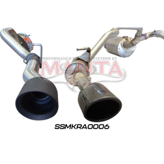 DT RAM1500 5.7L V8 3in Single into Twin, Factory Cat Back Exhaust, with 5in Black tips