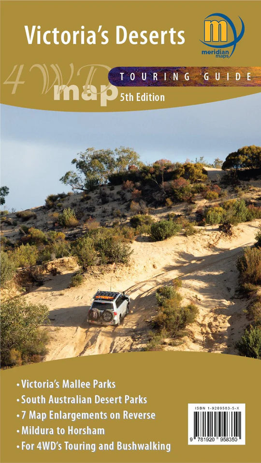 Victoria's Deserts 4WD map for touring, bushwalking, and desert park details.