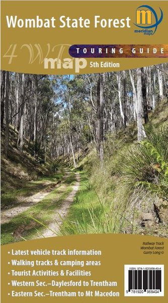 Wombat State Forest 4WD map with tracks, camping areas, and tourist info.